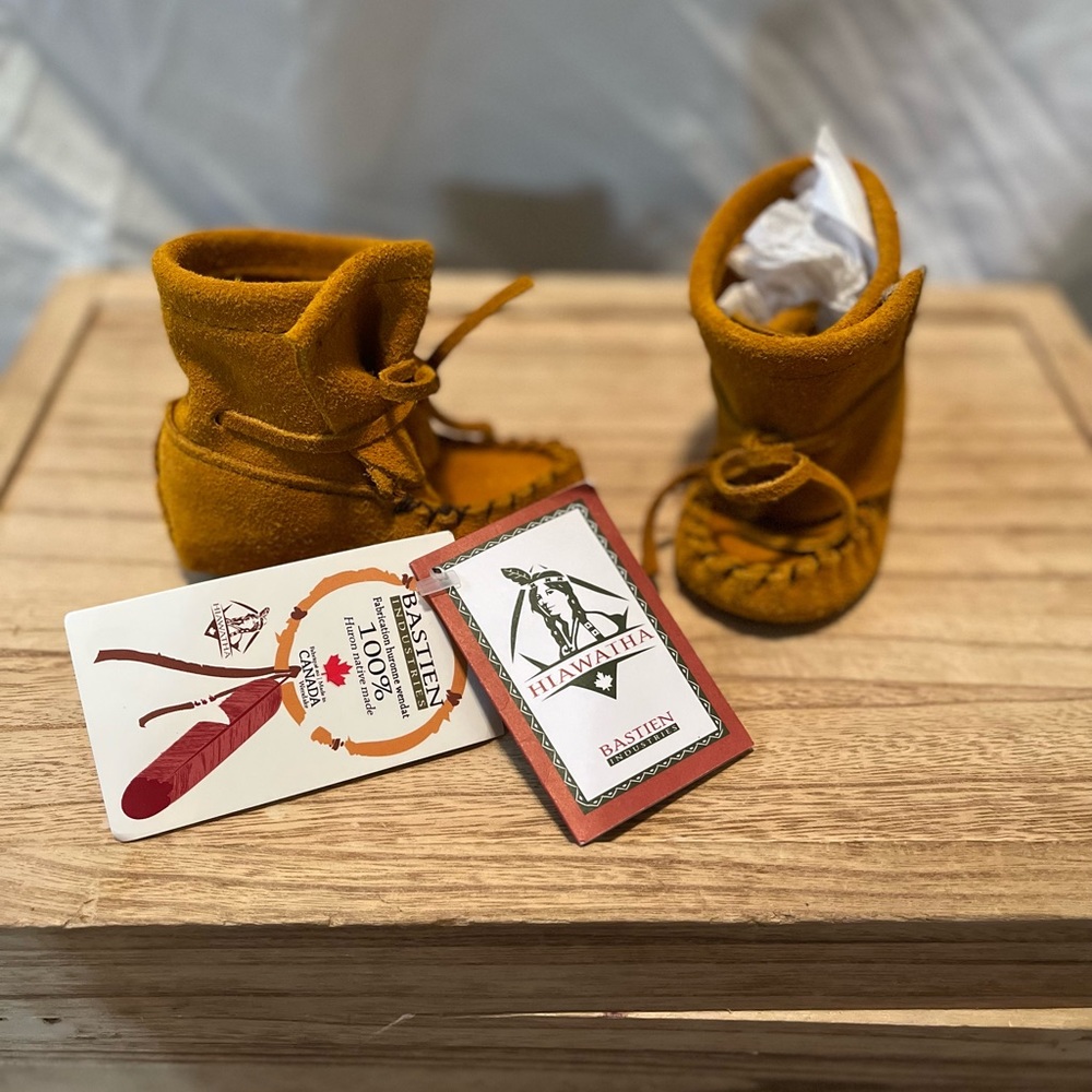 Size 3 toddler moccasins brand new with tags.